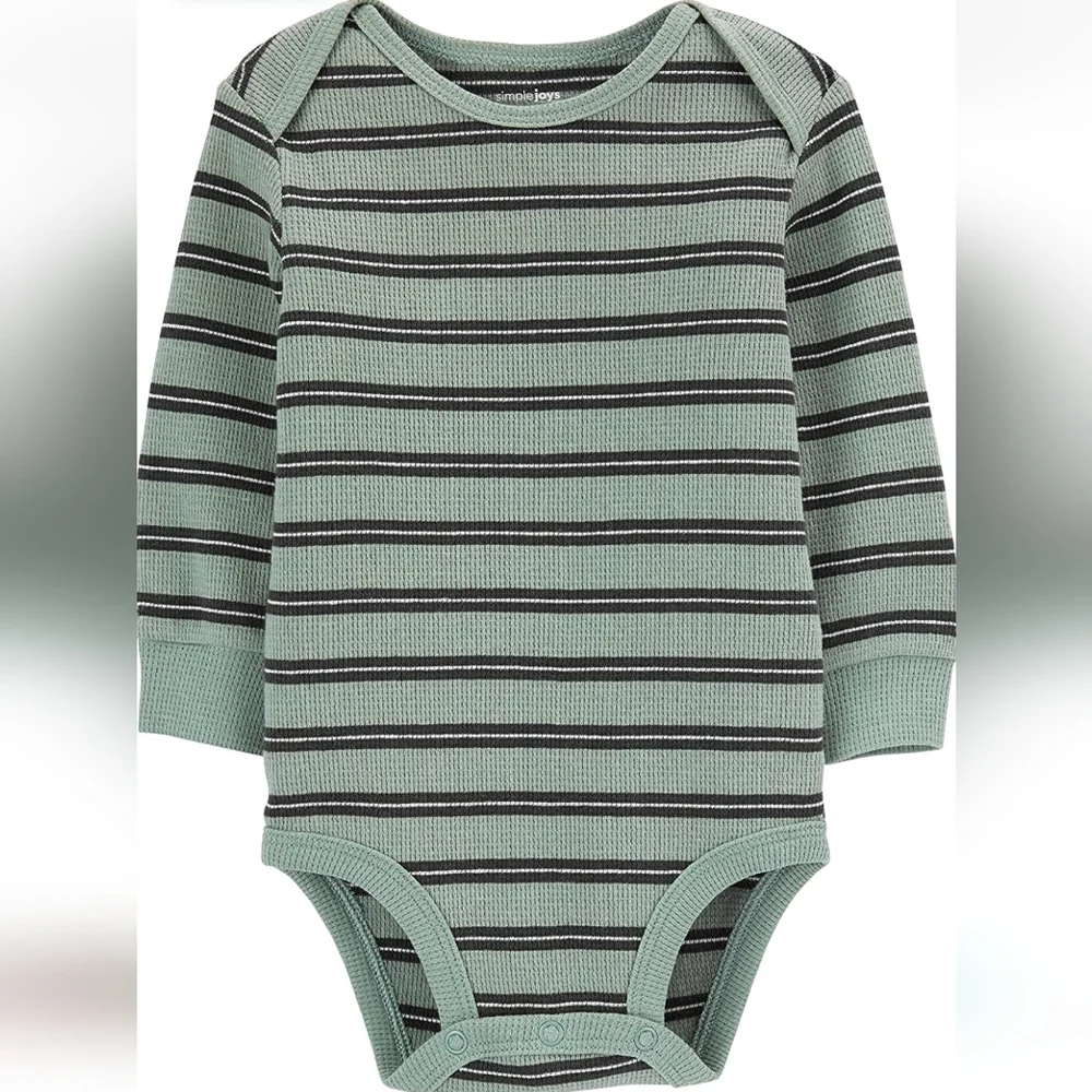 simple joy unisex babies long Sleeves Thermal Bodysuits bundle of 4 preowned - Picture 2 of 5